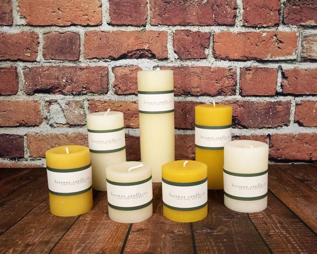 Round 100% Beeswax Pillars