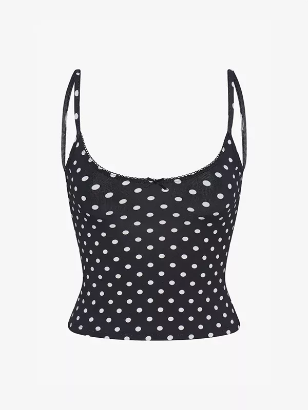 Scoop Back Cami: Domino Dot