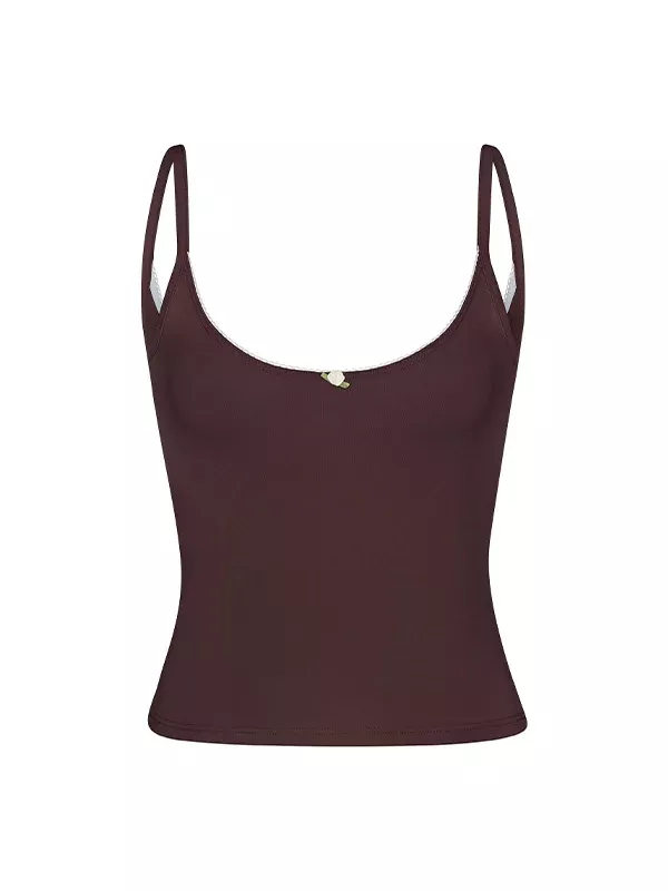Scoop Back Cami: Mocha
