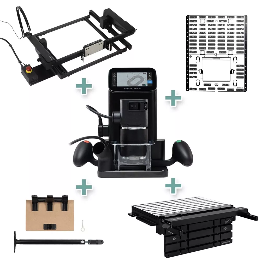 Shaper Origin Handheld CNC Router with Plate, Workstation, BenchPilot and Shelf Upgrade Kit