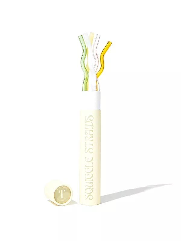 Squiggle Glass Straws: Set of 5