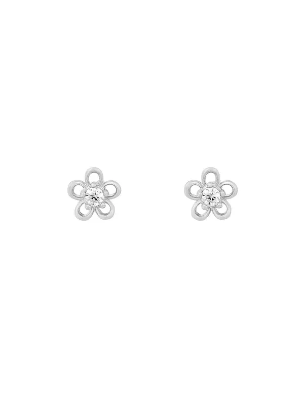 Teeny Tiny Flower Studs: Silver