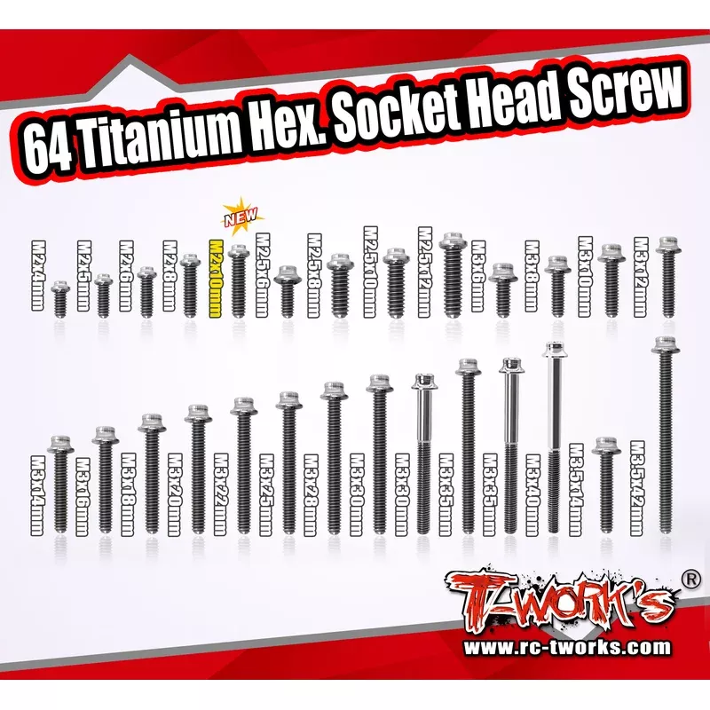 TSS-HM2 64 Titanium Hex. Socket Head Screw ( 6pcs. )