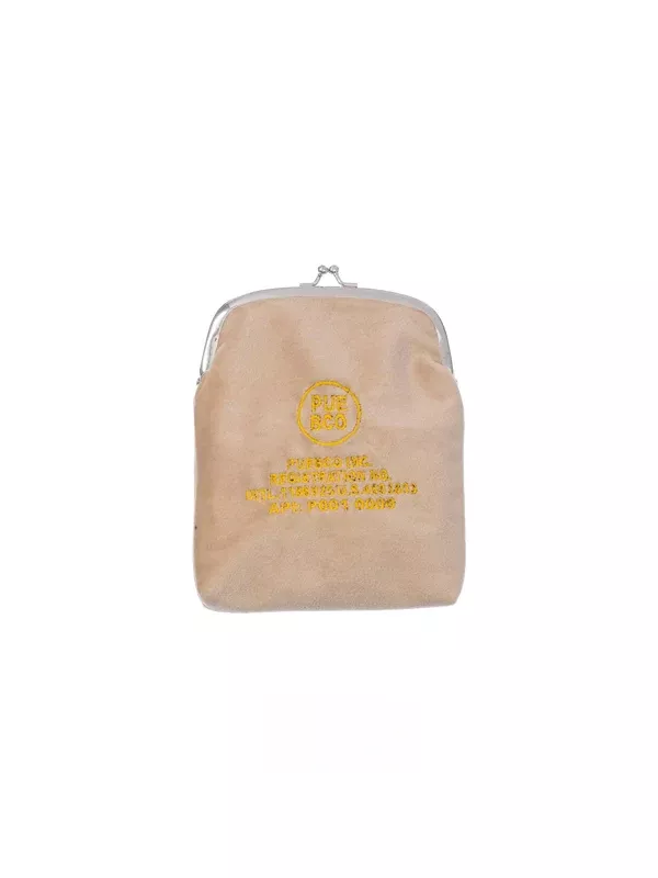 Velvet Frame Pouch: Beige