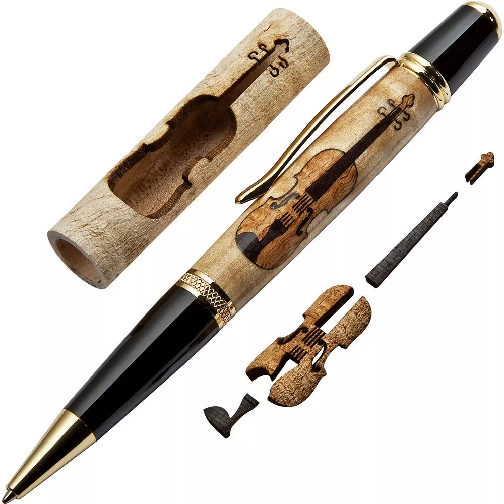 Violin Laser-Cut Inlay Pen Kit Blank
