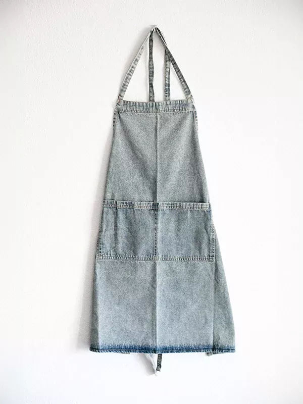 Washed Denim Apron: Light Blue