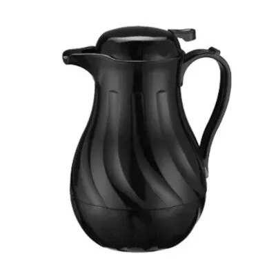 Winco VSW-64K – Beverage Server, push button, 64 oz., double wall, swirl design, black