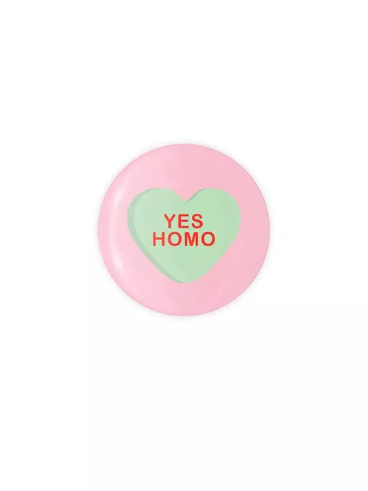 Yes Homo Candy Heart Button
