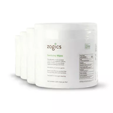Zogics Hand & Surface Sanitizing Wipes (4 Rolls/Case)